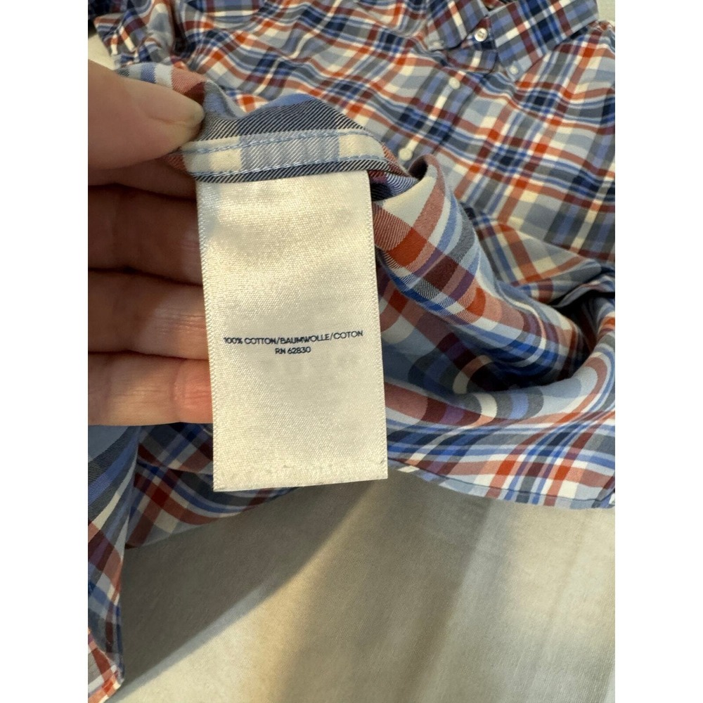 Lands' End Mens Traditional Fit Plaid Button‎ Down Long Sleeve Shirt Large - Picture 5 of 6